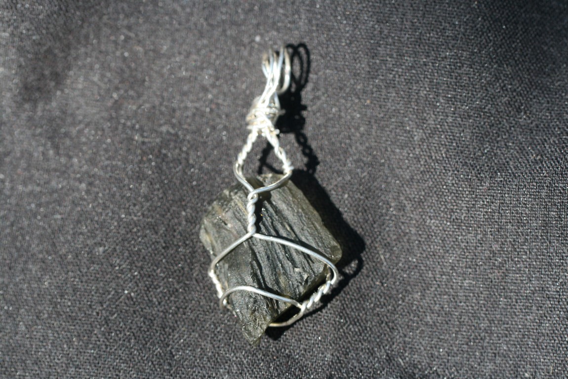 Moldavite Pendant(Sterling Silver)  transformation, cleansing, chakras activation, protection, increased incidence of synchronicities 5182